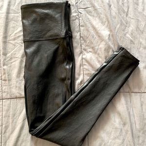 SPANX faux leather leggings high waisted size large